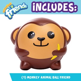 Franklin Sports Animal Ball Friends - 6in Foam Balls - Marcus Monkey - Squishy Foam Balls, Brown