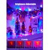 Red White Blue String Lights Plug in with Adapter,200 LED