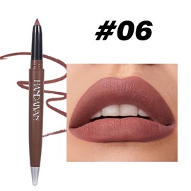 HANDAIYAN Matte Lip Liner Smooth Ultra Fine Lip Pencil, Velvety Nude Lip Stain Waterproof Lip Liner, Highly Pigmented Retractable Soft Lip Liner Precision Tip Lip Crayon Creamy Lip Liner - Color: 06