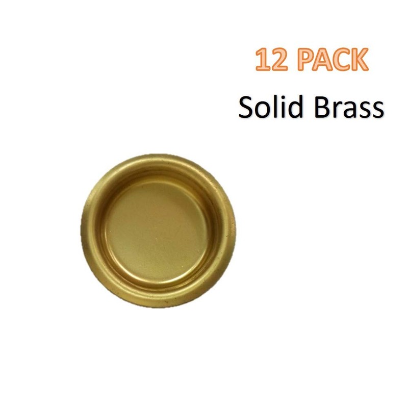QCAA Solid Brass Finger Pull, 3/4", Polish Brass, 12 Pack
