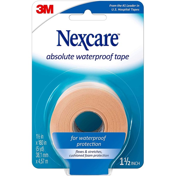 Nexcare Absolute Waterproof First Aid Tape, Tears Easily, For Water Related Activities, 1 Roll