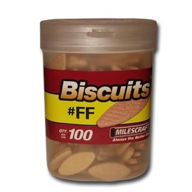 Milescraft 5355#FF Biscuits in a Bottle (100 pc.) - For use in Wood Joining, Woodworking, and Crafting. Works with Standard Biscuit Joiners. – Size #FF, Beige