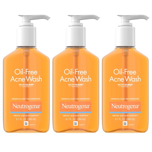 Neutrogena Oil-Free Acne Wash, Acne Fighting Facial Cleanser with Salicylic
