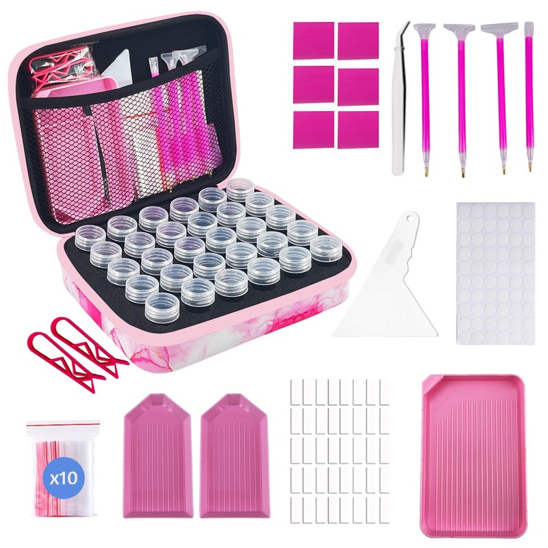 LIRUNQIU Diamond Painting Storage Containers, 30 Slots Diamond Painting Accessories
