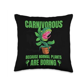 Carnivorous Plant Terrarium Seeds Live Carnivorous Flower Throw Pillow