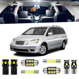 ENDPAGE 14-Pieces Odyssey LED Interior Lights Kit for Honda Odyssey 2005 2006 2007 2008 2009 2010 White 6000K LED Interior Lighting Package + License Plate Lights, Install Tool