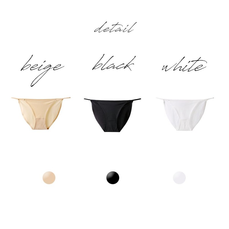 HOKUTO Women's High Leg Seamless Panties, Black, White, Beige, M,