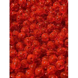Round Plastic Fishing Beads 4mm, 6mm, 8mm Beads for Fishing Baits & Lures 100-1000 Pack Both Freshwater & Saltwater Hard Plastic Beads for Fishing Spinner Rigs Made in USA (Red 500 Pack, 8mm)