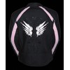 Women's Motorcycle Black Textile Vented Jacket W/Stud Reflective Wings &