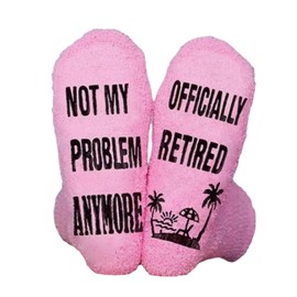 lokxmve Retirement Gifts for Women,Cosy Socks for Women,Funny Sock,Fluffy Long Stockings,Funny Socks Woman for Retirement Gifts,Retirement Gifts Ideas (PInk)
