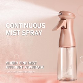 Spray Bottle For Hair, Continuous Mister Empty Spray Bottles, Ultra Fine Mist Water Sprayer for Hairstyling, Cleaning, Plants, Barbers, Salons, Essential Oil Scents - 2 Pack 6.8 OZ, White & Terracotta