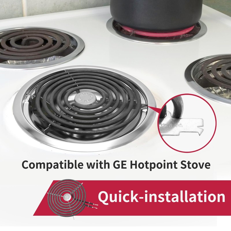 COZZIVITA GE Drip Pans and Stove Burner Element Unit Set,