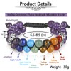 Top Plaza Amethyst Bead Chakra Bracelet 7 Chakras Healing Crystals