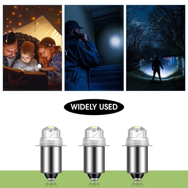 Honoson 3 Pieces Flashlight Bulb 55-Lumen 4.5 Volt LED Krypton