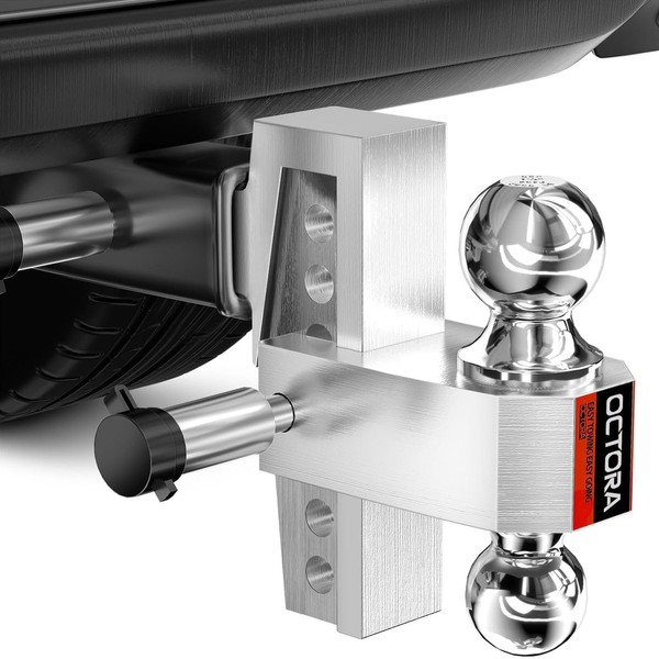 OCTORA Adjustable Trailer Hitch (Fits 2-Inch Receiver) - Aluminum Tow