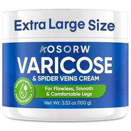 Varicose & Spider Veins Cream – Natural Vein Treatment Leg Cream to Improve Circulation, Relieve Tired Legs & Swelling – Helps Reduce Appearance of Veins – 3.4 Fl Oz (Pack of 1)