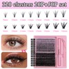 320PCS Eyelashes Individual Kit - 2 Styles Cluster Lashes Kit