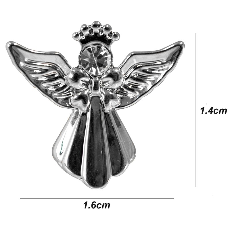 Happy Birthday Silver Coloured Angel Pin With Gem Stone Sentimental