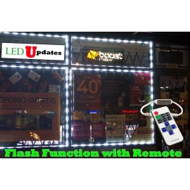 LEDUPDATES 20ft FLASHING STOREFRONT WINDOW White 5050 LED LIGHT Module w/ remote & UL Power