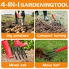 HIGHLIGHT Garden Fork, 4-Tine Spading Fork, Compost Fork, Steel Digging