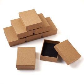 12 x Small 9x7cm Light Brown Cardboard Jewellery Box Jewellery Bracelet Gift Box