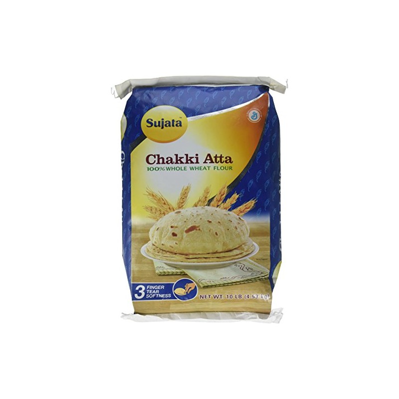 Sujata Chakki Atta, Whole Wheat Flour, 10-Pound Bag