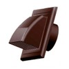 Air Vent Grill Cover Gravity Flap(Ducting 100mm)Brown External Ventilation Cover