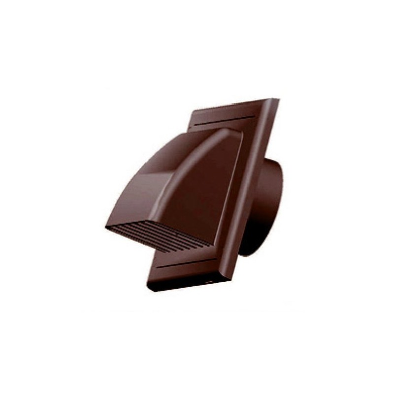 Air Vent Grill Cover Gravity Flap(Ducting 100mm)Brown External Ventilation Cover