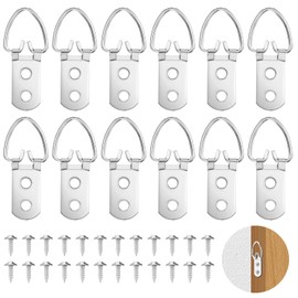 Molain D-Ring Picture Hanger, Picture Hanger for Heavy Pictures, D-Ring Picture Hanger, Super Heavy Picture Hangers with Screws for Hanging, Painting, Artwork, Picture Frame (12 Pieces, 2-Hole)