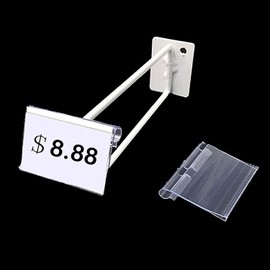 60Pcs Clear Plastic Label Holders for Wire Shelf, Retail Price Tags, Basket Bin Labels, Merchandise Sign Display Holder - 6x4.2cm