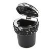 Car Ashtray DiamondStudded Smokeless Container with LED Light Indicator Multifunctional
