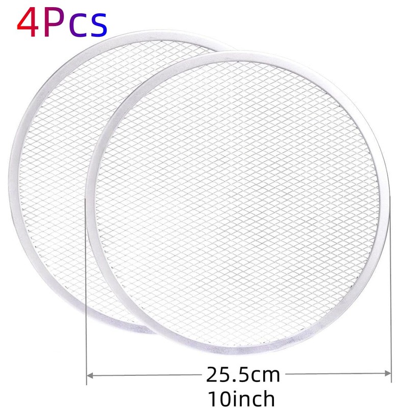 AZKEEGREY 4 Pack Aluminum Pizza Screen, 10 inch Pizza Mesh