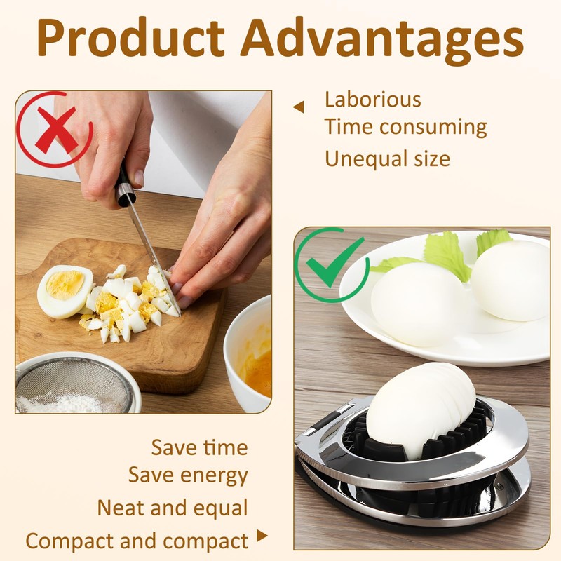 Sharelove Egg Slicer Multifunctional Stainless Steel Egg Slicer for Boiled