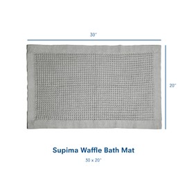 ONSEN Supima Waffle Bath Mat - Ultra-Absorbent, Quick-Drying 100% Supima Cotton Bathroom Rug - Soft, Durable & Stylish (Cinder) - Bathroom Mat