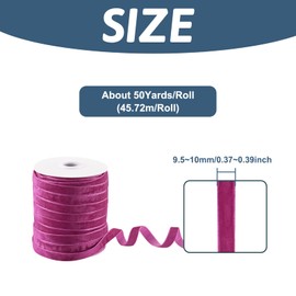 Pandahall 50 Yards Velvet Ribbon 3/8 inch Single Face Satin Ribbon Roll Decorating Lace Trim for Gift Package Wrapping Hair Bow Clips Making Magenta Color