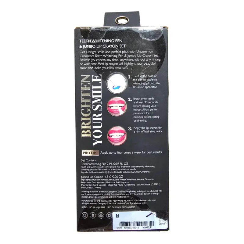 Blanqueador Dental, Lápiz Labial Con Acido Hialuronico Vegan