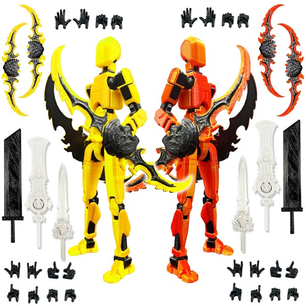 T13 Action Figure Set (Assembly Complete), 3D Printed Multi-Joints, Titanium