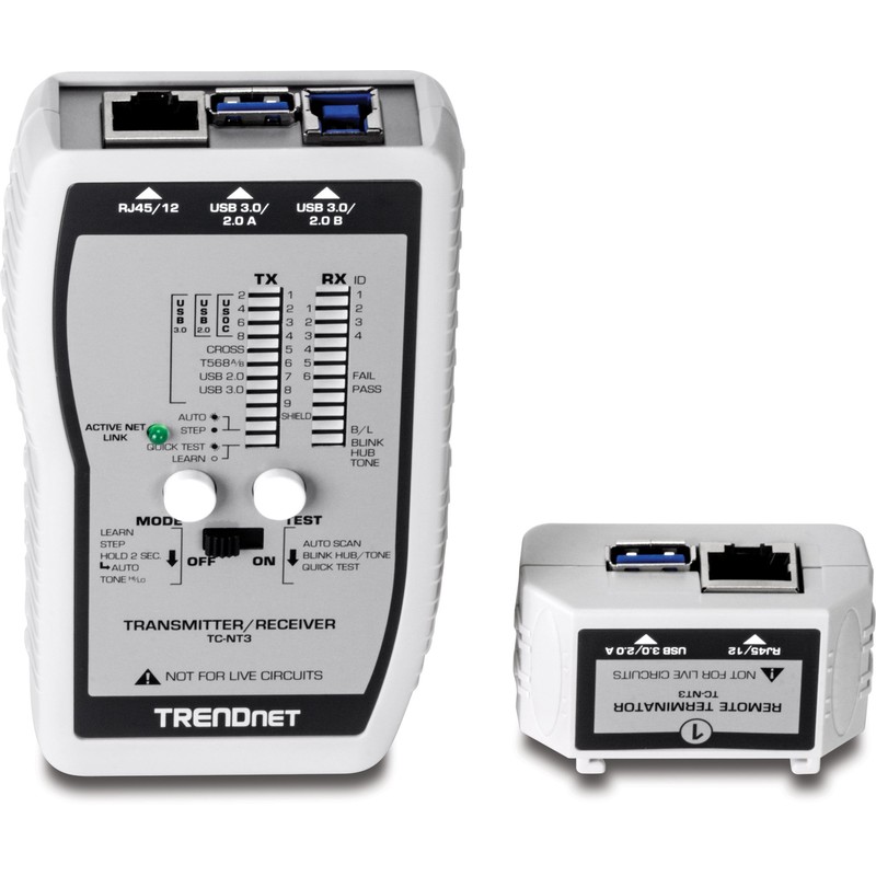 TRENDnet VDV and USB Cable Tester, TC-NT3,Black