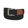 CTM Men's Elastic Braided Stretch Belt with Silver Buckle and