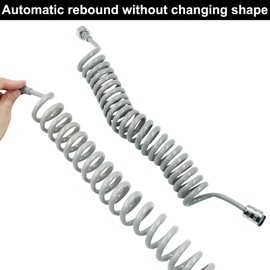 Coufce Flexible Bidet Sprayer Hose Grey PU Spring Tube Hose Accessory Bathroom Toilet Handheld Bidet Sprayer Gun Telescopic Hose Muslim Shower Bidet Sprayer Tube