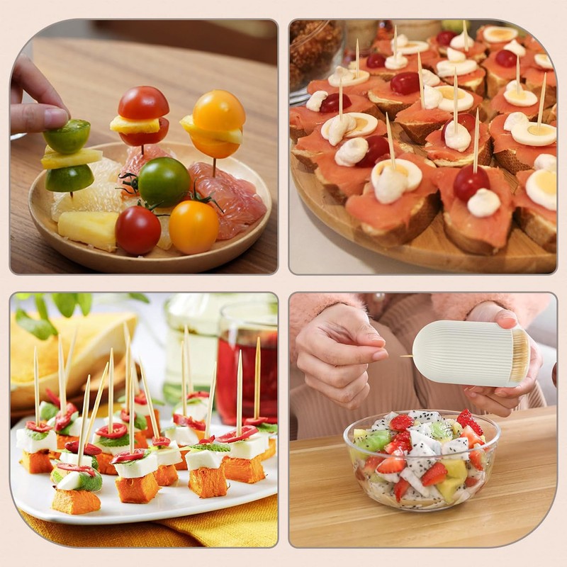 Bamboo Cocktail Toothpick Set with Toothpick Box - 300 Pcs