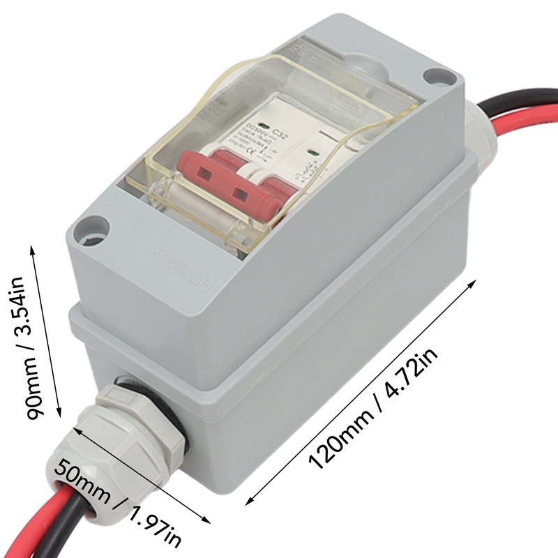 Circuit Breaker, 32A DC 500V 2 Pole Circuit Breaker Protector