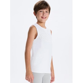 DEVOROPA Youth Baseball Chest Protector Softball Padded Compression Shirt Football Lacrosse Heart Guard Sternum Undershirt White L
