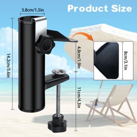Parasol Holder, Balcony Railing, Adjustable, Parasol Stand, Parasol Holder, Balcony Umbrella Clamp, Parasol Holder, Fixed Clip Holder, Umbrella Stand for Garden, Patio