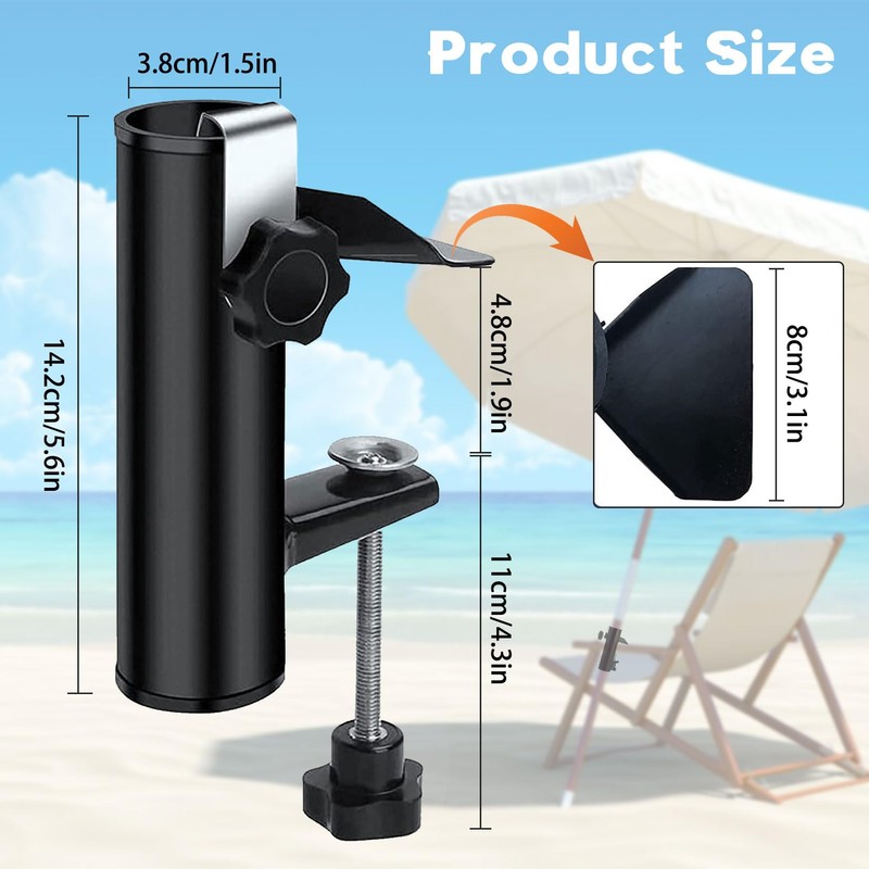 Parasol Holder, Balcony Railing, Adjustable, Parasol Stand, Parasol Holder, Balcony