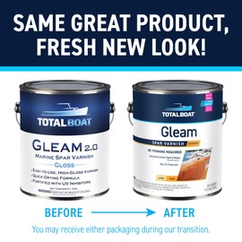 TotalBoat Gleam Marine Spar Varnish, Gloss and Satin Polyurethane Finish for Wood, Boats and Outdoor Furniture (Gloss, Gallon)