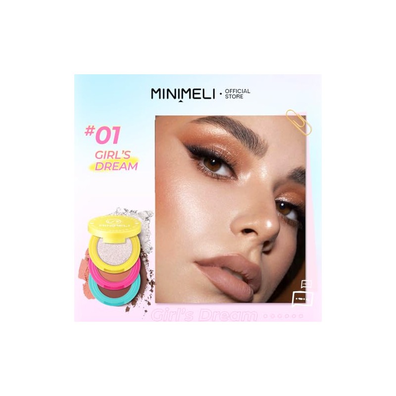 Paleta 3 en 1 de Maquillaje, Sombra, Rubor E Iluminador,