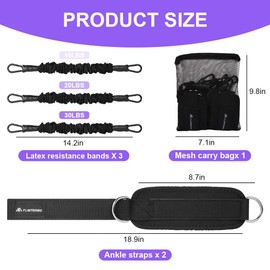 Flintronic Foot Loops, Cable Pull with D-Rings, Foot Straps for Fitness Training, Foot Cuffs, Cable Pull for Men and Women, Leg Extenders, Ankle Straps for Fitness, Glutes and Leg Training