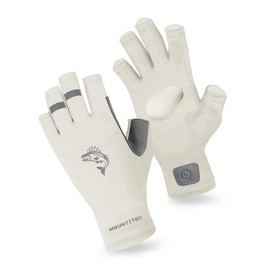 MOUNT TEC Unisex Summer Outdoor UV Protective Fingerless Gloves Men’s Women’s UPF50+ Sunscreen Driving Hiking Golfing Fishing Gloves (Beige,XL)