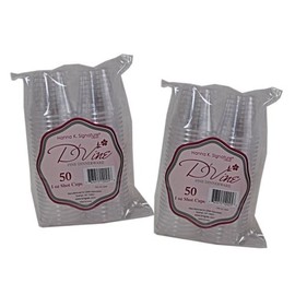 1 oz Shot Glasses Lot of 100 Clear Plastic Disposable Wine Mini Party Cups